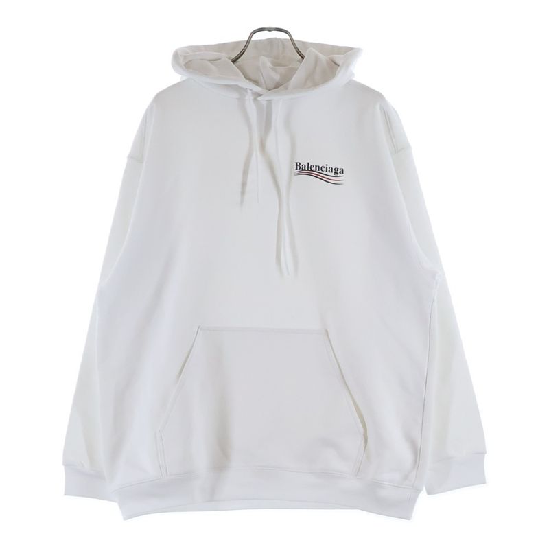 Balenciaga Political Campaign Midi Hoodie Pullover Logo Print Sweater