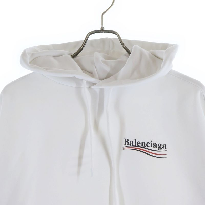 Balenciaga Political Campaign Midi Hoodie Pullover Logo Print Sweater