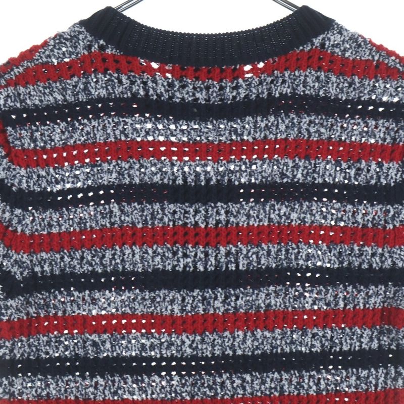 Gucci Short Sleeve Knit Dress Navy Red