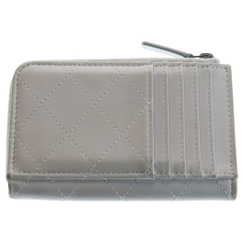 Chanel L-shaped Zipper Classic Zip Coin Card Case Light Blue