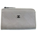 Chanel L-shaped Zipper Classic Zip Coin Card Case Light Blue