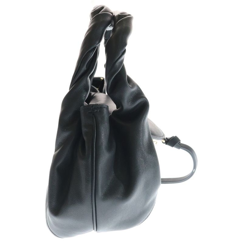 Fendi FF Spy Small 2-Way Leather Shoulder Bag Black Gold