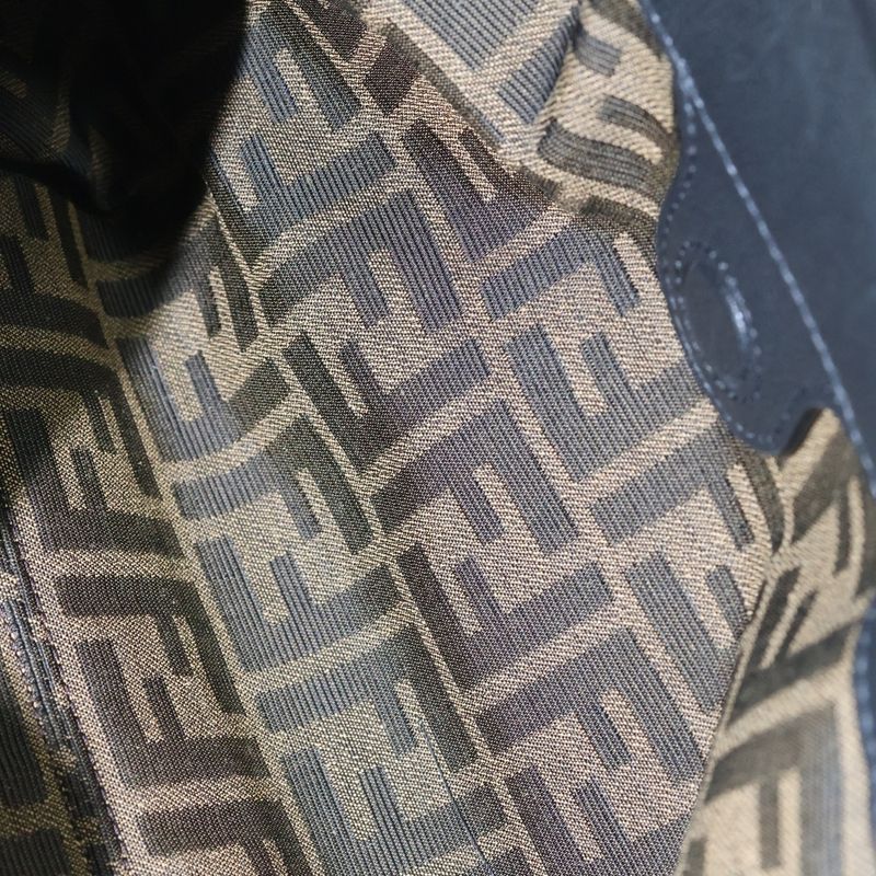 Fendi FF Spy Small 2-Way Leather Shoulder Bag Black Gold