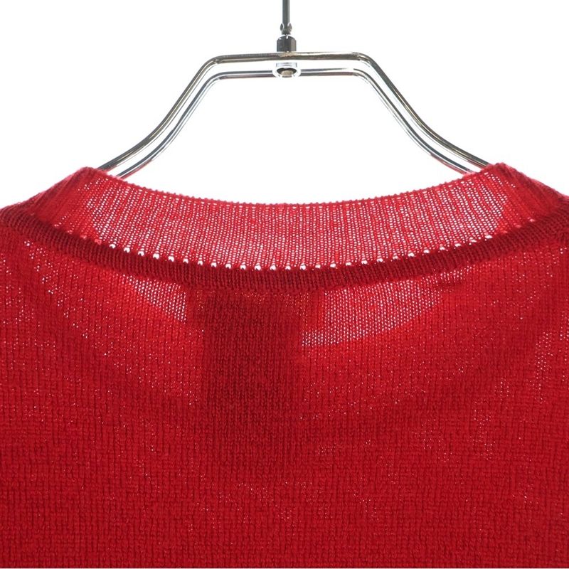 Hermes Wool Long Sleeve Knit Sweater Red