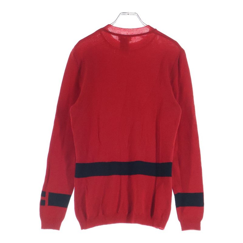 Hermes Wool Long Sleeve Knit Sweater Red
