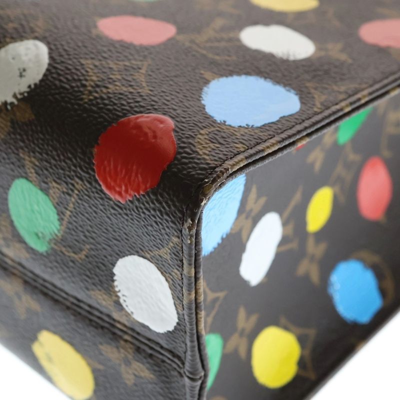 Louis Vuitton LV Yk Yayoi Kusama Collaboration Monogram on the Go PM Brown Shoulder Bag Multicolor