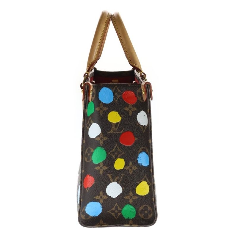 Louis Vuitton LV Yk Yayoi Kusama Collaboration Monogram on the Go PM Brown Shoulder Bag Multicolor