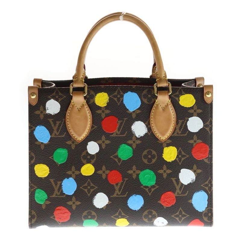 Louis Vuitton LV Yk Yayoi Kusama Collaboration Monogram on the Go PM Brown Shoulder Bag Multicolor