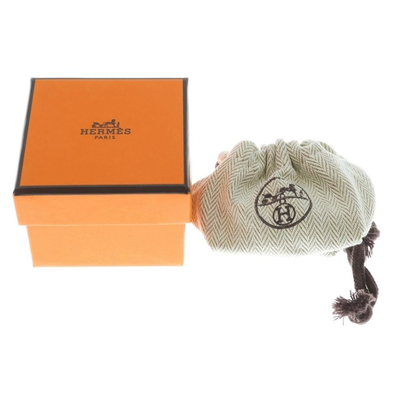 Hermes Olympe Ring Gold Brown Leather