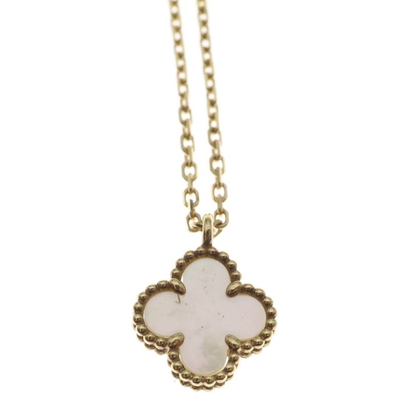 Van Cleef & Arpels Sweet Alhambra Necklace Mother of Pearl Yellow Gold 18K