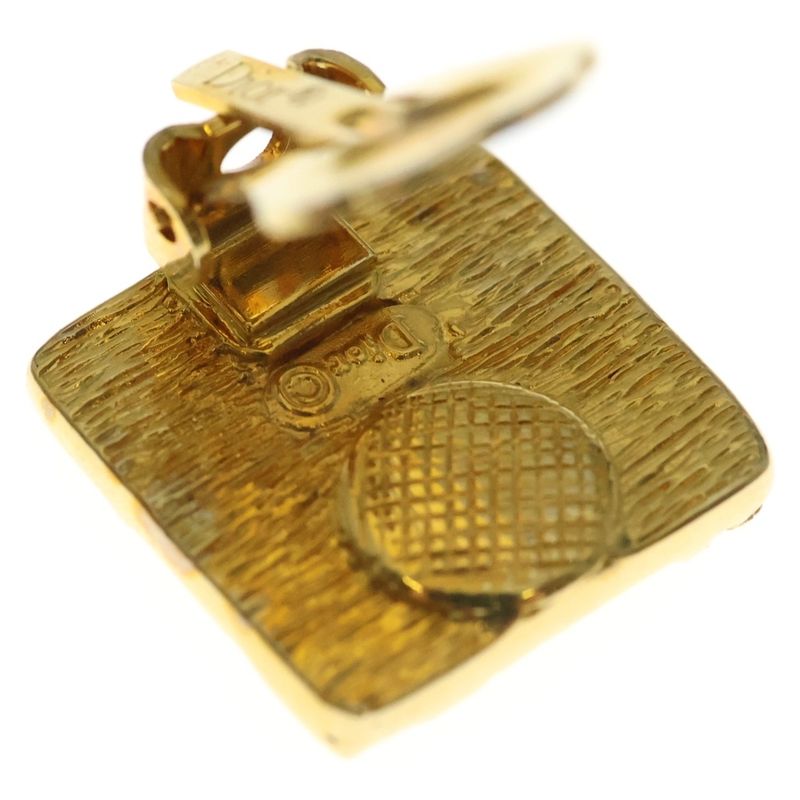Dior Trotter Square Earrings Gold