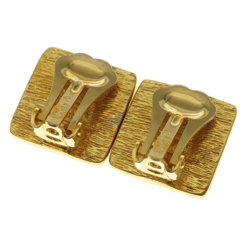 Dior Trotter Square Earrings Gold