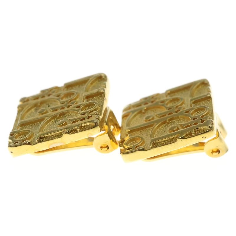 Dior Trotter Square Earrings Gold