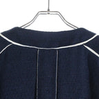 Chanel Colorless Cotton Tweed Jacket Navy