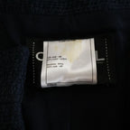 Chanel Colorless Cotton Tweed Jacket Navy