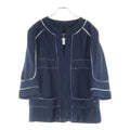 Chanel Colorless Cotton Tweed Jacket Navy