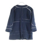 Chanel Colorless Cotton Tweed Jacket Navy