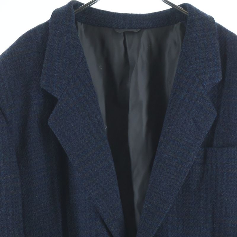 Dior Notch Lapel Check Jacket Navy