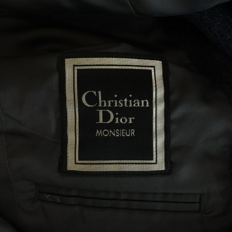 Dior Notch Lapel Check Jacket Navy