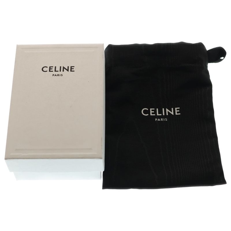 Celine Triomphe Gold Leather Trifold Wallet Compact Coin Case