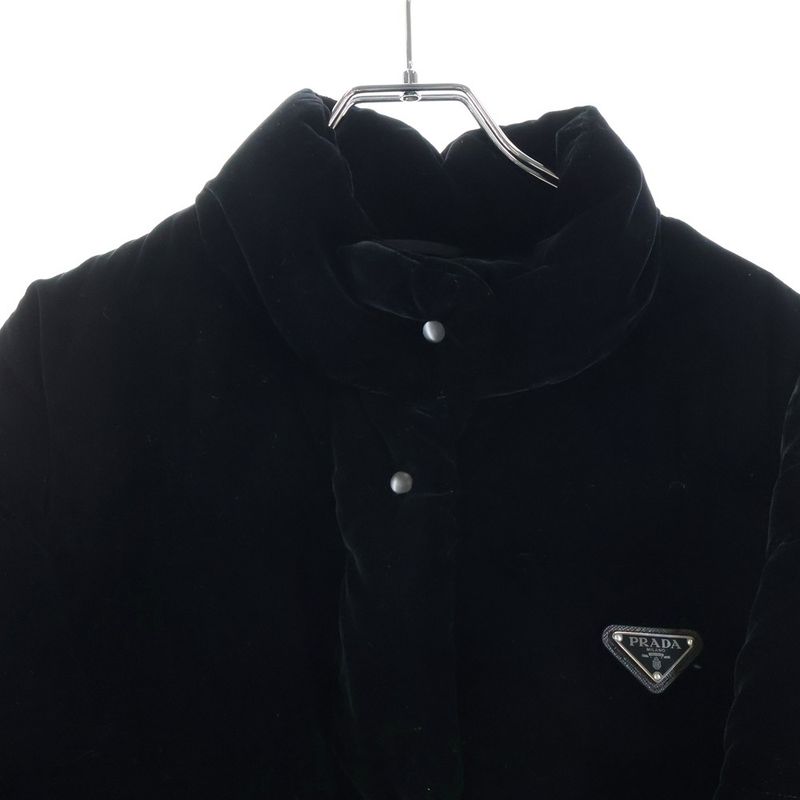 Prada Convertible Cropped Velour Velvet Down Jacket Vest
