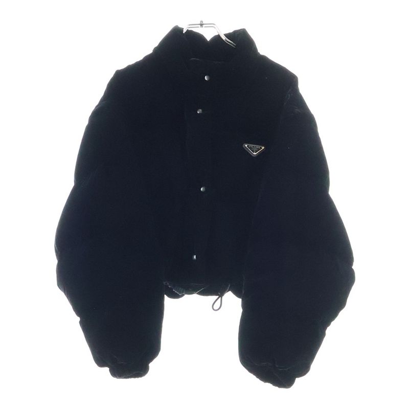 Prada Convertible Cropped Velour Velvet Down Jacket Vest
