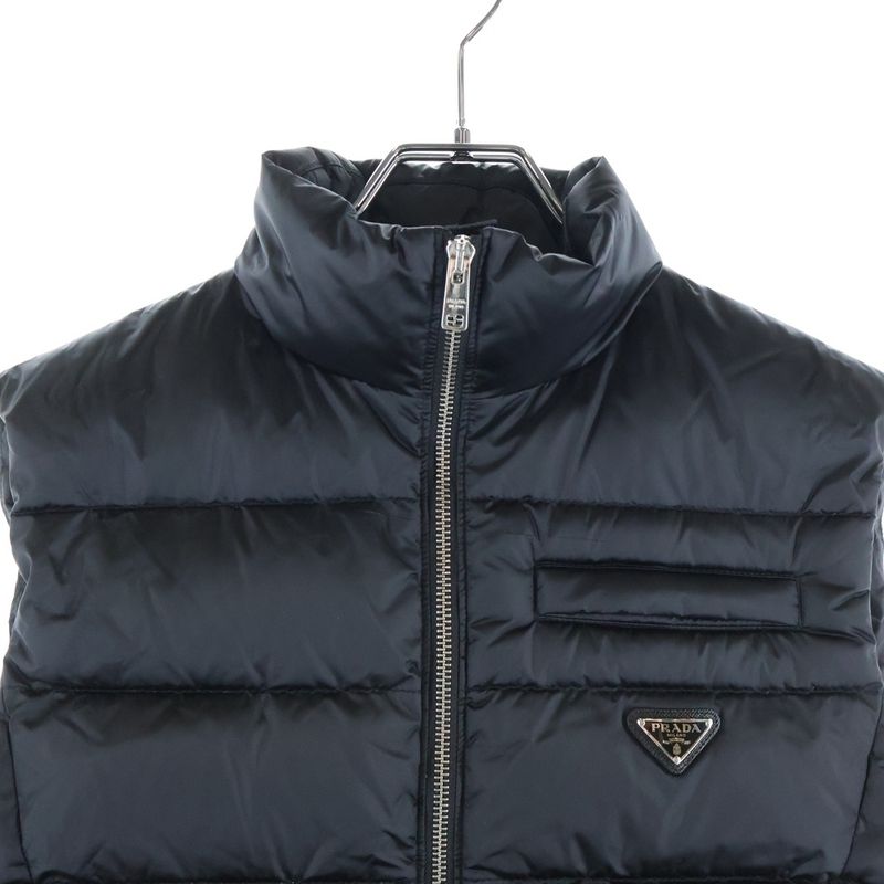 Prada Triangle Logo Down Vest Black