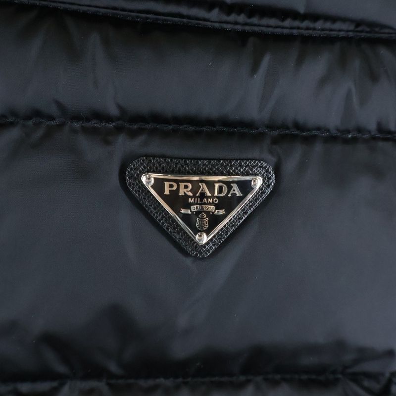 Prada Triangle Logo Down Vest Black