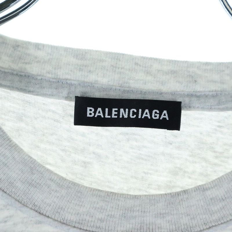 Balenciaga BB Logo Crew Neck Short Sleeve T-Shirt Gray