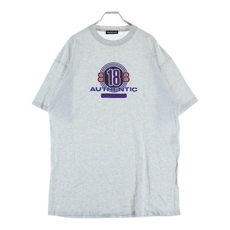 Balenciaga BB Logo Crew Neck Short Sleeve T-Shirt Gray