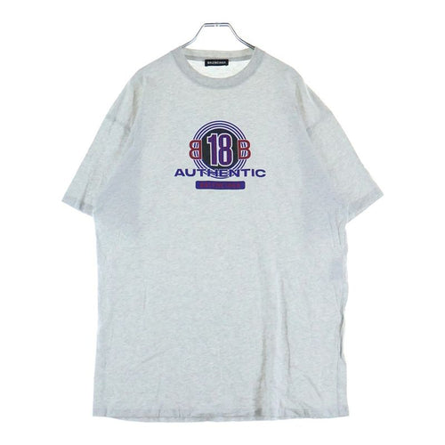 Balenciaga BB Logo Crew Neck Short Sleeve T-Shirt Gray