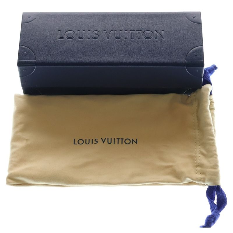 Louis Vuitton Sunglasses Clockwise Teardrop Brown Lens Gold Frame
