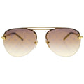 Louis Vuitton Sunglasses Clockwise Teardrop Brown Lens Gold Frame