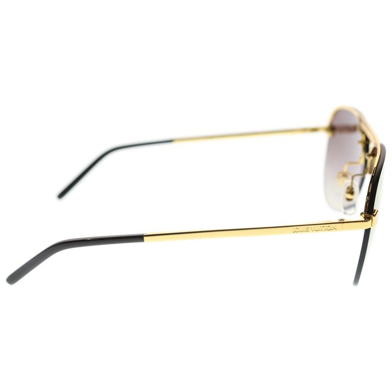 Louis Vuitton Sunglasses Clockwise Teardrop Brown Lens Gold Frame