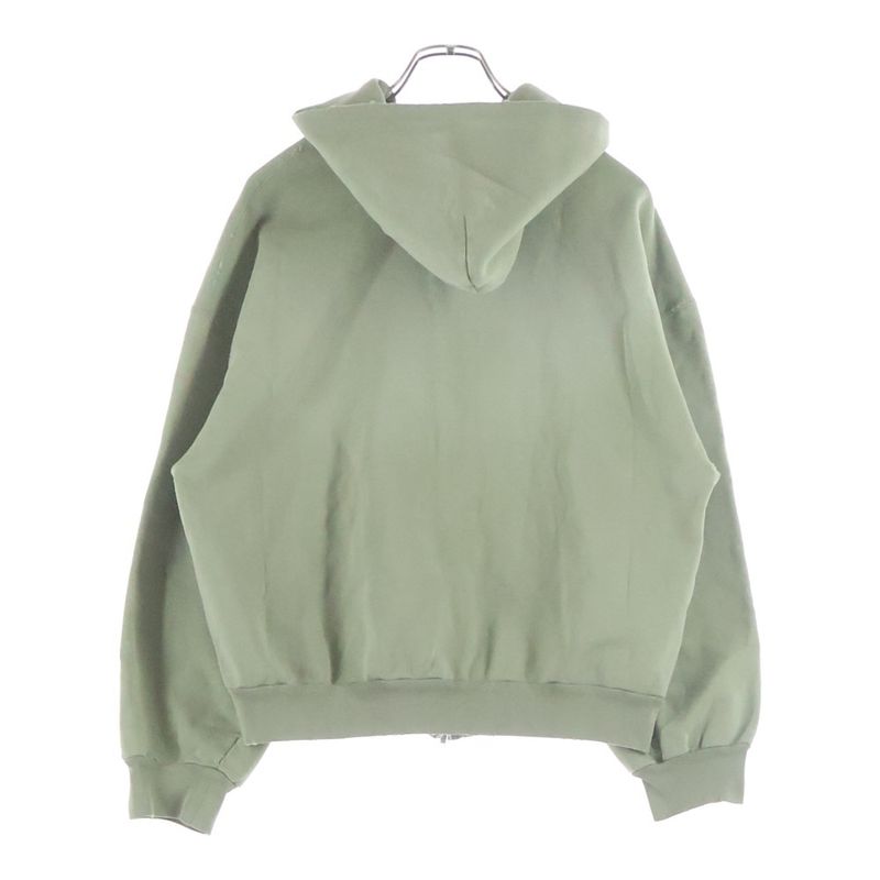 Balenciaga Regular Zip Up Hoodie Distressed Pullover Sweatshirt Khaki Sweater
