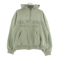 Balenciaga Regular Zip Up Hoodie Distressed Pullover Sweatshirt Khaki Sweater