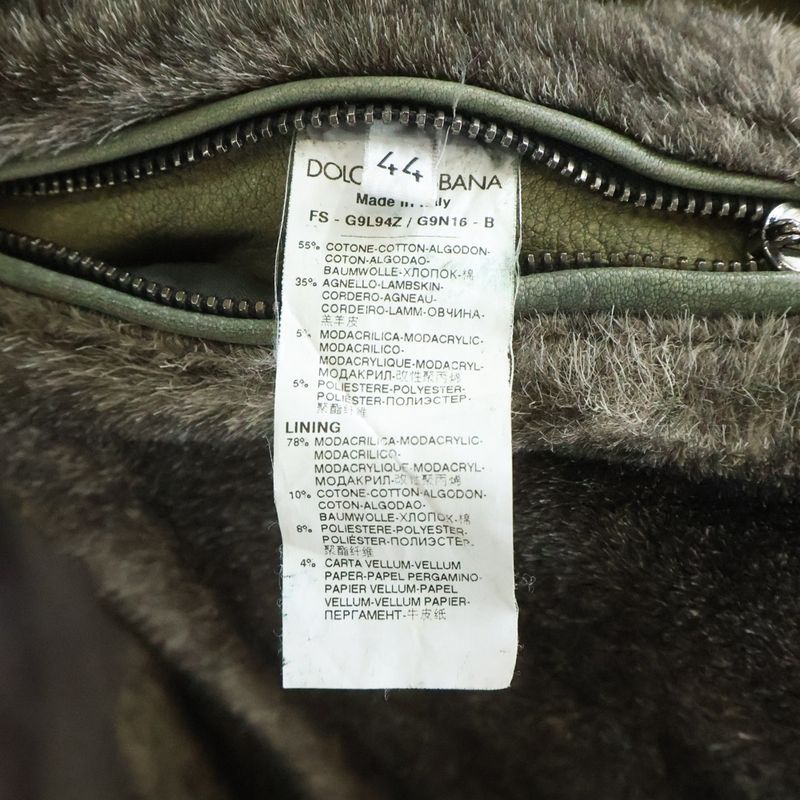 Dolce & Gabbana Nylon Field Fur Jacket Cut Replacement Lining Fur