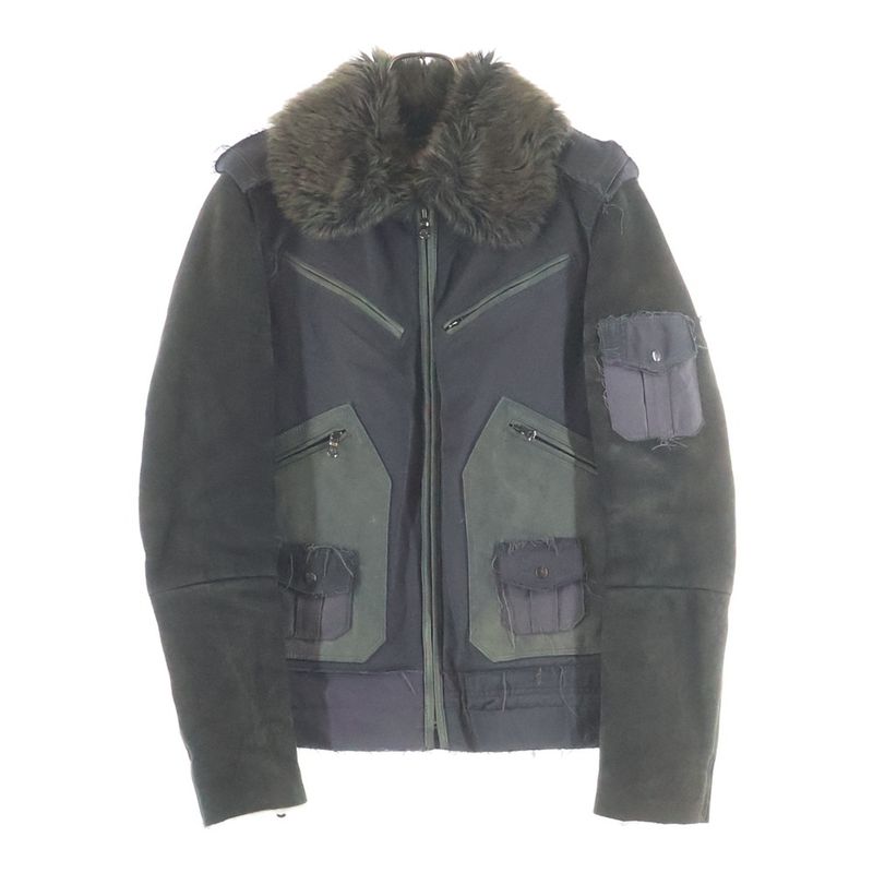 Dolce & Gabbana Nylon Field Fur Jacket Cut Replacement Lining Fur