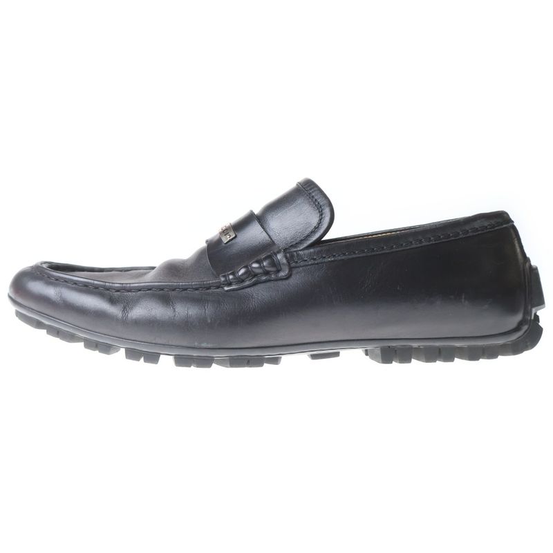 Gucci Metal Logo Loafers Driving Shoes Business Black