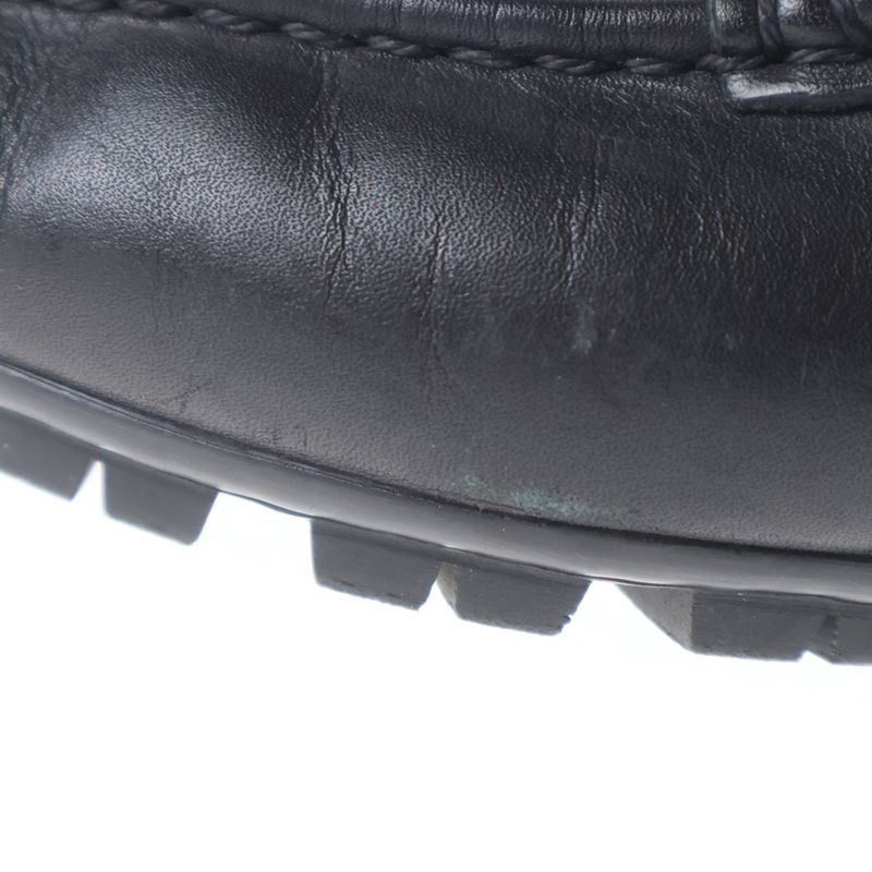 Gucci Metal Logo Loafers Driving Shoes Business Black