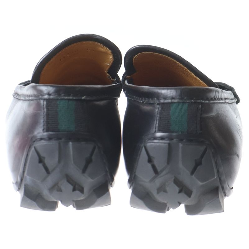 Gucci Metal Logo Loafers Driving Shoes Business Black