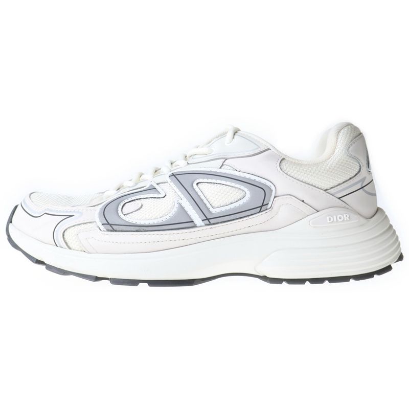 Dior Microfiber Mesh CD Logo Low Cut Sneakers White