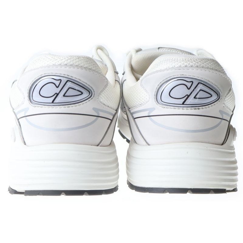 Dior Microfiber Mesh CD Logo Low Cut Sneakers White