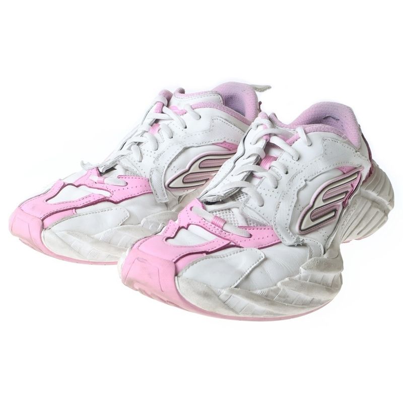 Balenciaga Monday Low Cut Sneakers Shoes White Pink