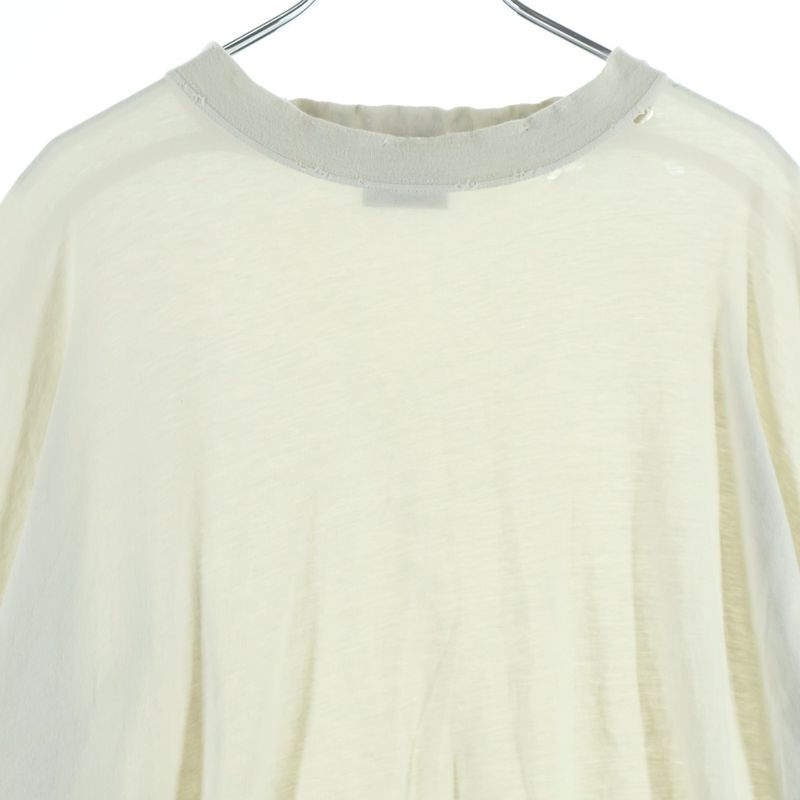 Balenciaga Crushed Neck Logo Long Sleeve T-Shirt