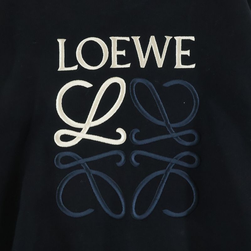 Loewe Anagram Embroidery Crew Neck Sweatshirt Black Flat