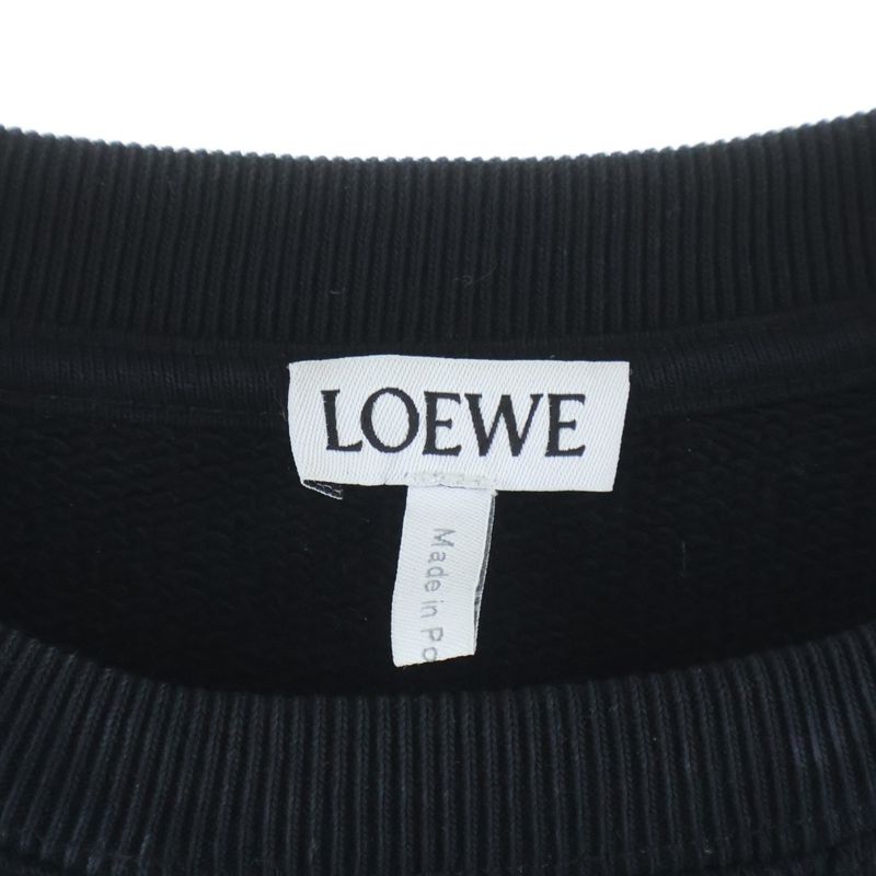 Loewe Anagram Embroidery Crew Neck Sweatshirt Black Flat