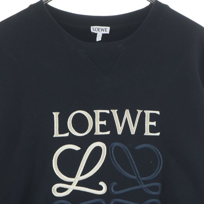 Loewe Anagram Embroidery Crew Neck Sweatshirt Black Flat