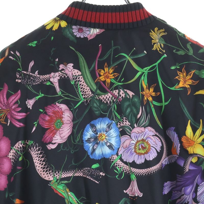 Gucci Silk Bomber Jacket Floral Pattern