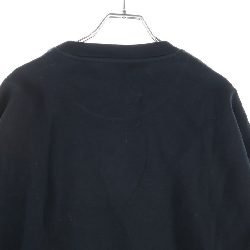 Prada Re-Nylon Triangle Logo Sweatshirt Crew Neck Shirt Black